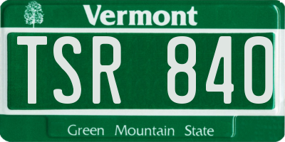 VT license plate TSR840