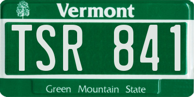 VT license plate TSR841