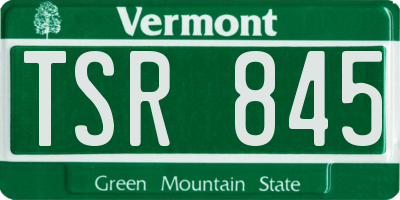VT license plate TSR845