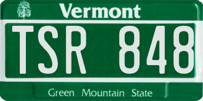 VT license plate TSR848