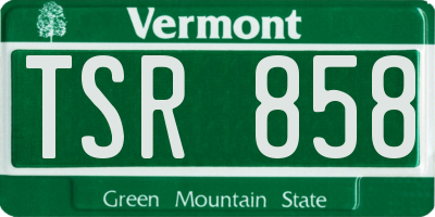 VT license plate TSR858