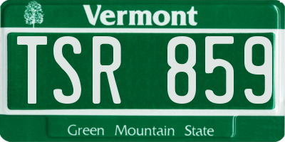 VT license plate TSR859
