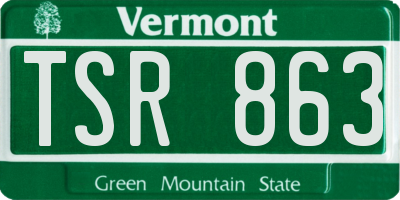 VT license plate TSR863