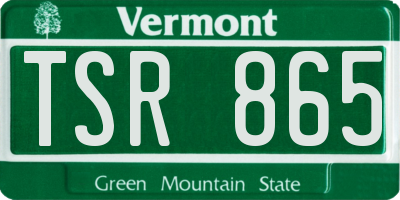 VT license plate TSR865