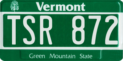 VT license plate TSR872
