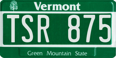 VT license plate TSR875