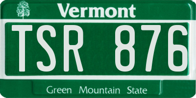 VT license plate TSR876