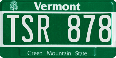 VT license plate TSR878