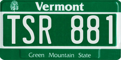 VT license plate TSR881