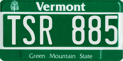 VT license plate TSR885