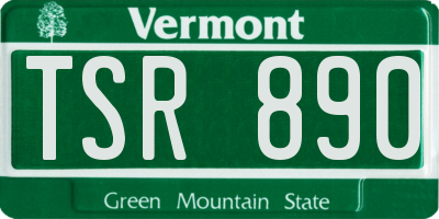 VT license plate TSR890