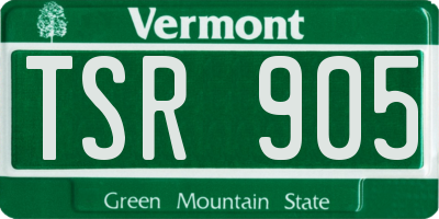 VT license plate TSR905