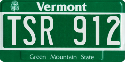 VT license plate TSR912