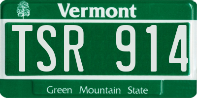 VT license plate TSR914