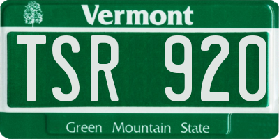 VT license plate TSR920