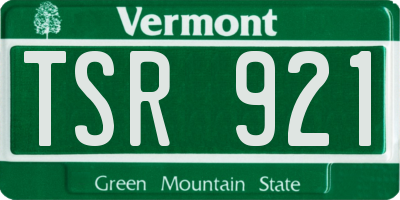 VT license plate TSR921