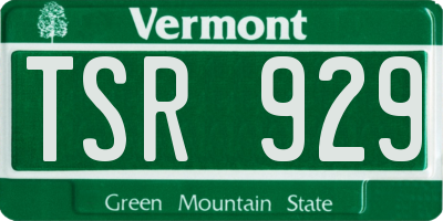 VT license plate TSR929