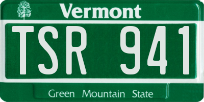 VT license plate TSR941