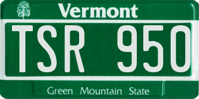 VT license plate TSR950
