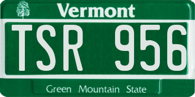 VT license plate TSR956