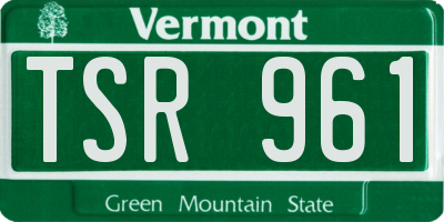 VT license plate TSR961