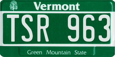 VT license plate TSR963