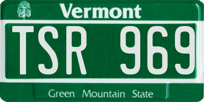 VT license plate TSR969