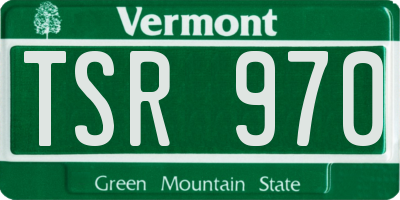 VT license plate TSR970