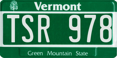 VT license plate TSR978