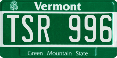 VT license plate TSR996