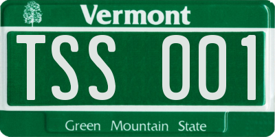 VT license plate TSS001
