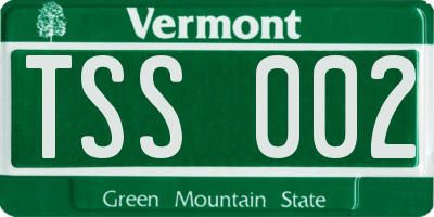 VT license plate TSS002