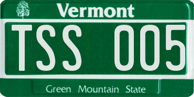 VT license plate TSS005