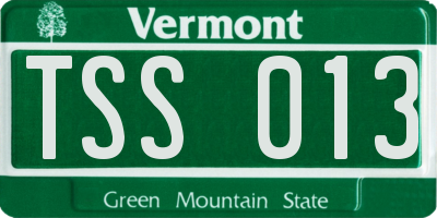 VT license plate TSS013
