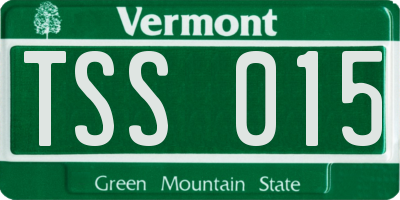 VT license plate TSS015
