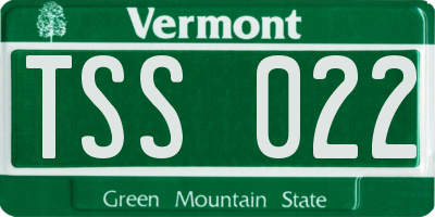 VT license plate TSS022
