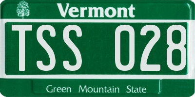 VT license plate TSS028