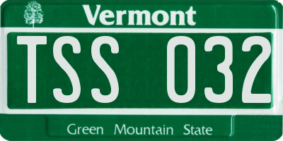 VT license plate TSS032