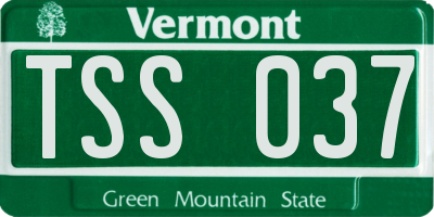 VT license plate TSS037