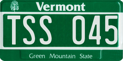 VT license plate TSS045