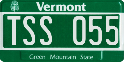 VT license plate TSS055