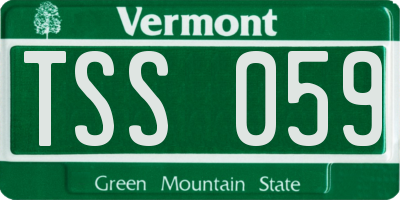 VT license plate TSS059