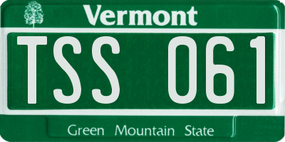 VT license plate TSS061