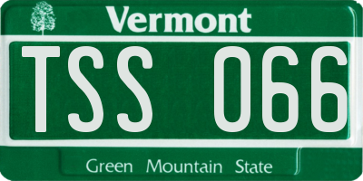 VT license plate TSS066