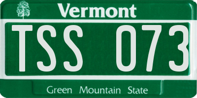 VT license plate TSS073