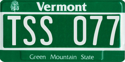 VT license plate TSS077
