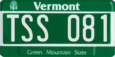 VT license plate TSS081