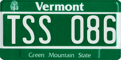 VT license plate TSS086