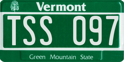 VT license plate TSS097