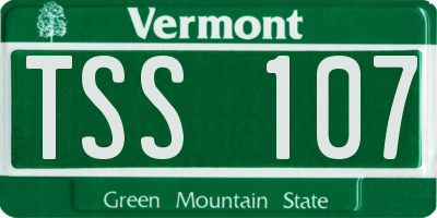 VT license plate TSS107